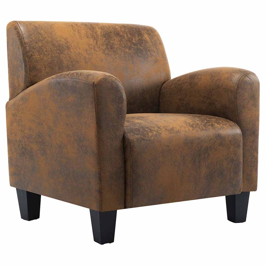 Vidaxl fauteuil bruin 70x69x72 cm kunstsuède