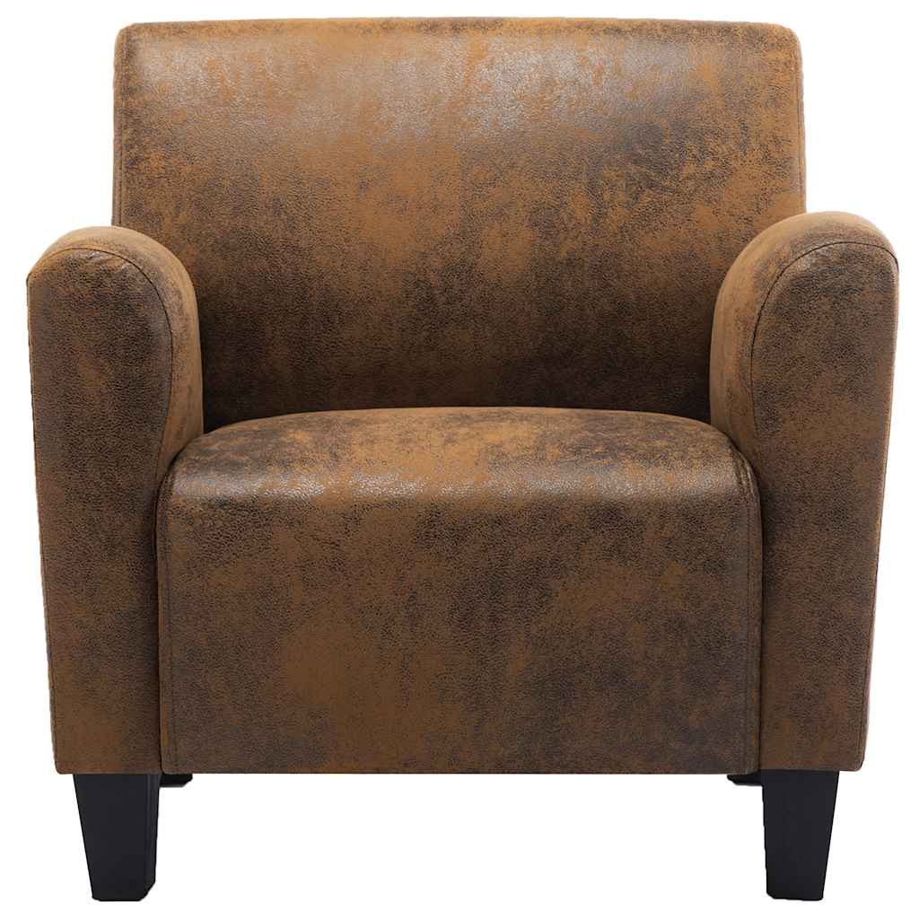 Vidaxl fauteuil bruin 70x69x72 cm kunstsuède