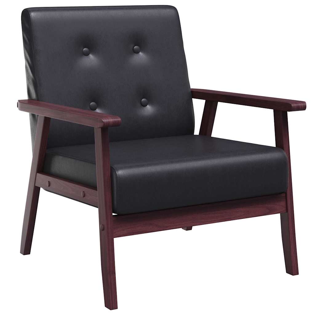 Vidaxl fauteuil kunstleer zwart
