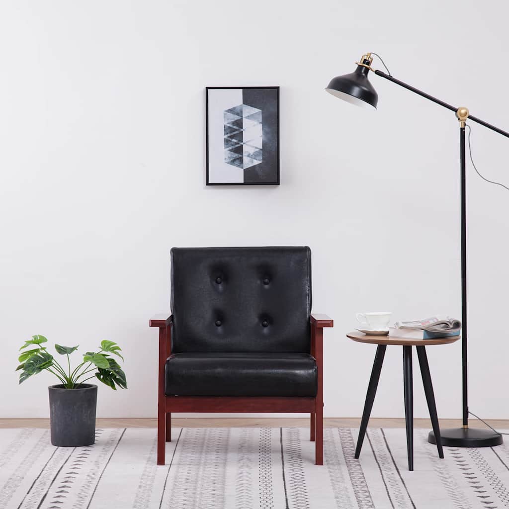 Vidaxl fauteuil kunstleer zwart