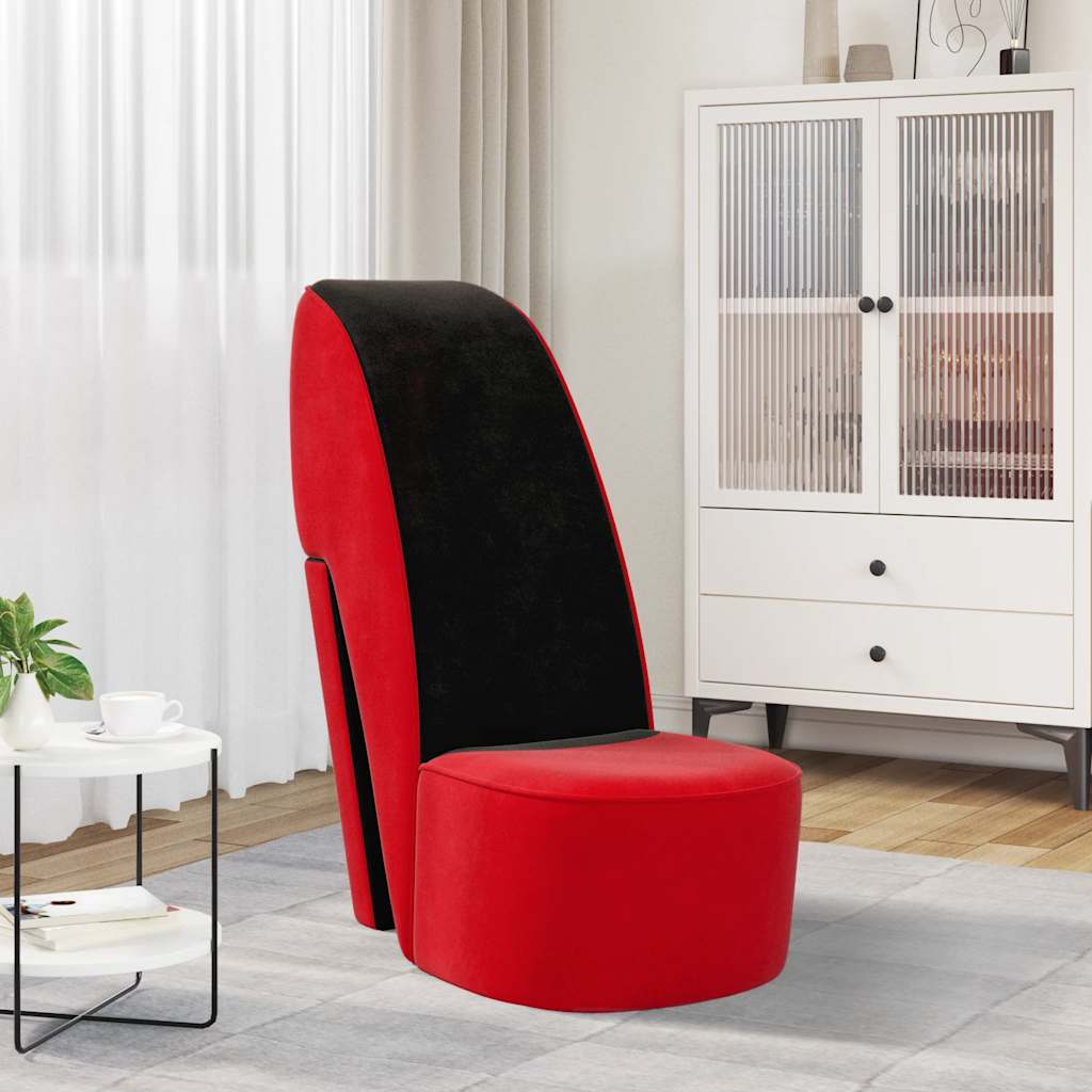 Vidaxl hakstoel fluweel rood