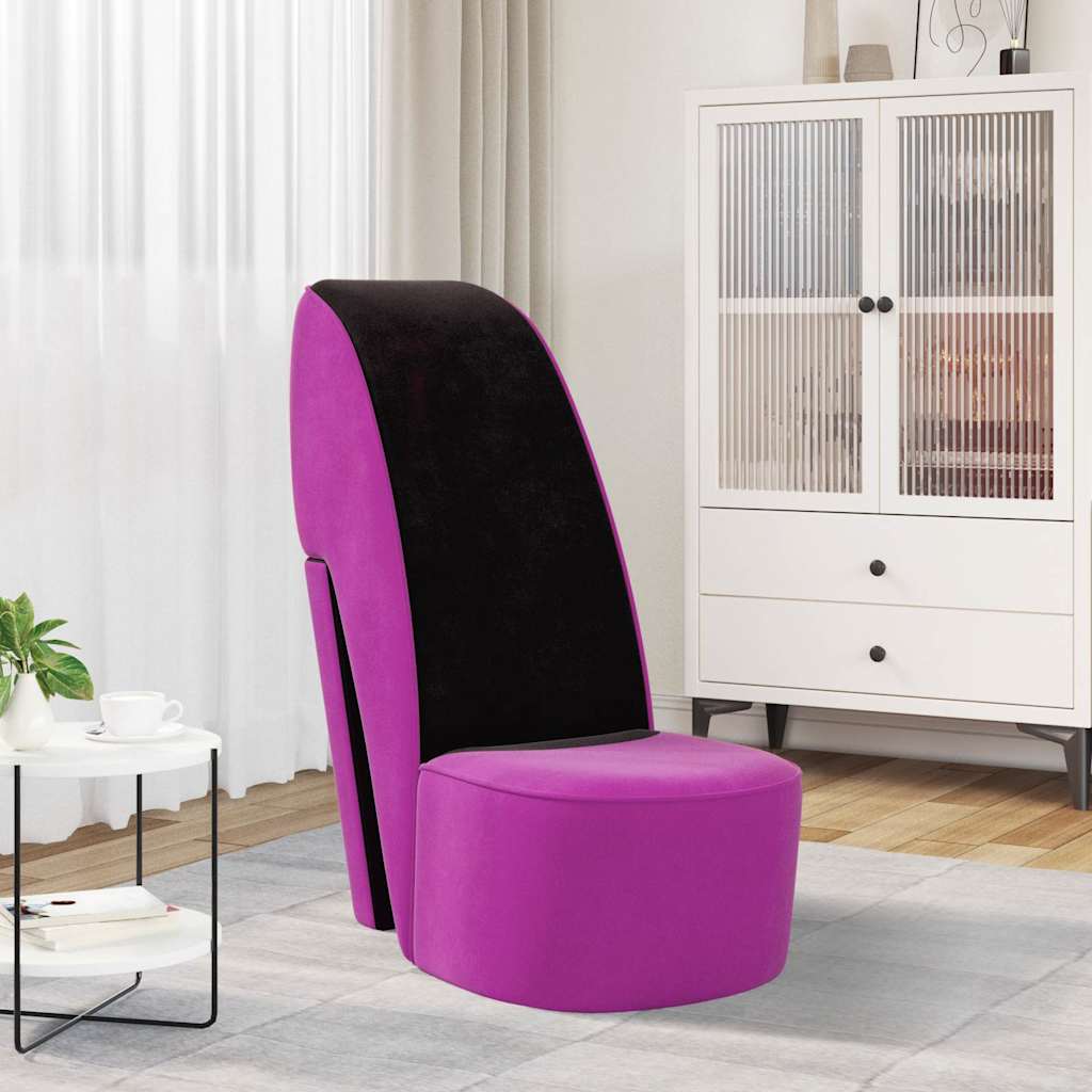 Vidaxl hakstoel fluweel paars