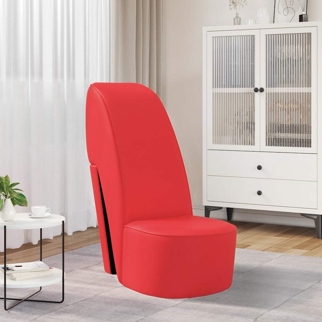 Vidaxl hakstoel kunstleer rood
