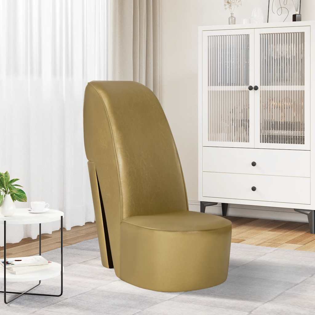 Vidaxl hakstoel kunstleer goudkleurig