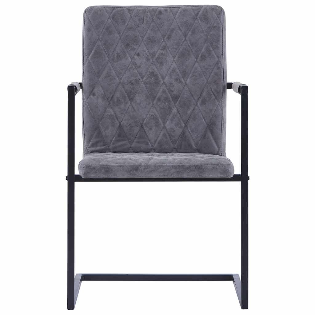 Vidaxl eetkamerstoelen 2 st kunstleer donkergrijs
