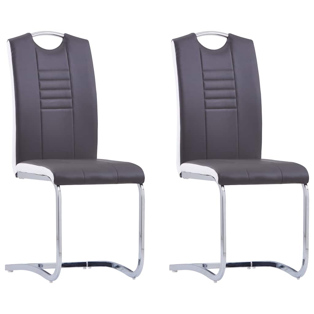 Vidaxl eetkamerstoelen 2 st kunstleer grijs