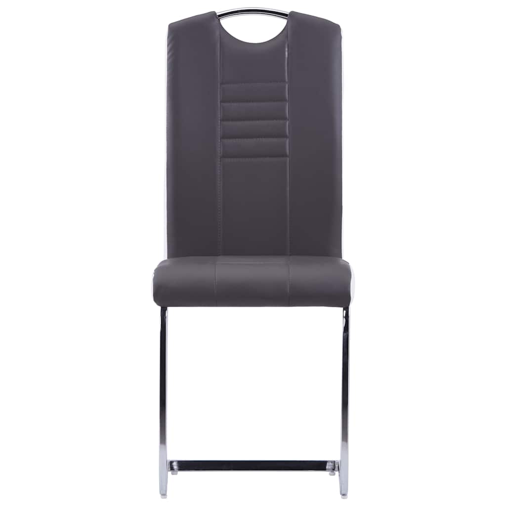 Vidaxl eetkamerstoelen 2 st kunstleer grijs