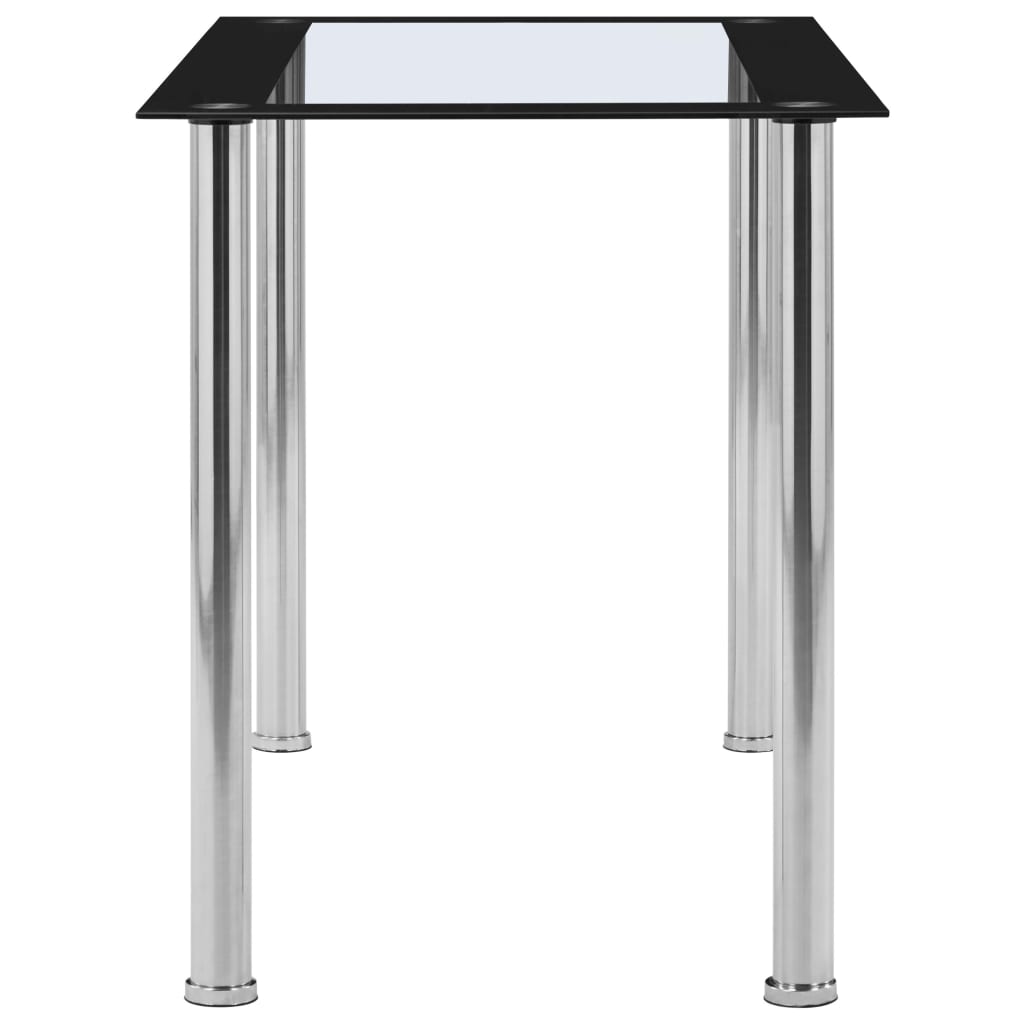 Vidaxl eettafel 120x60x75 cm gehard glas zwart en transparant