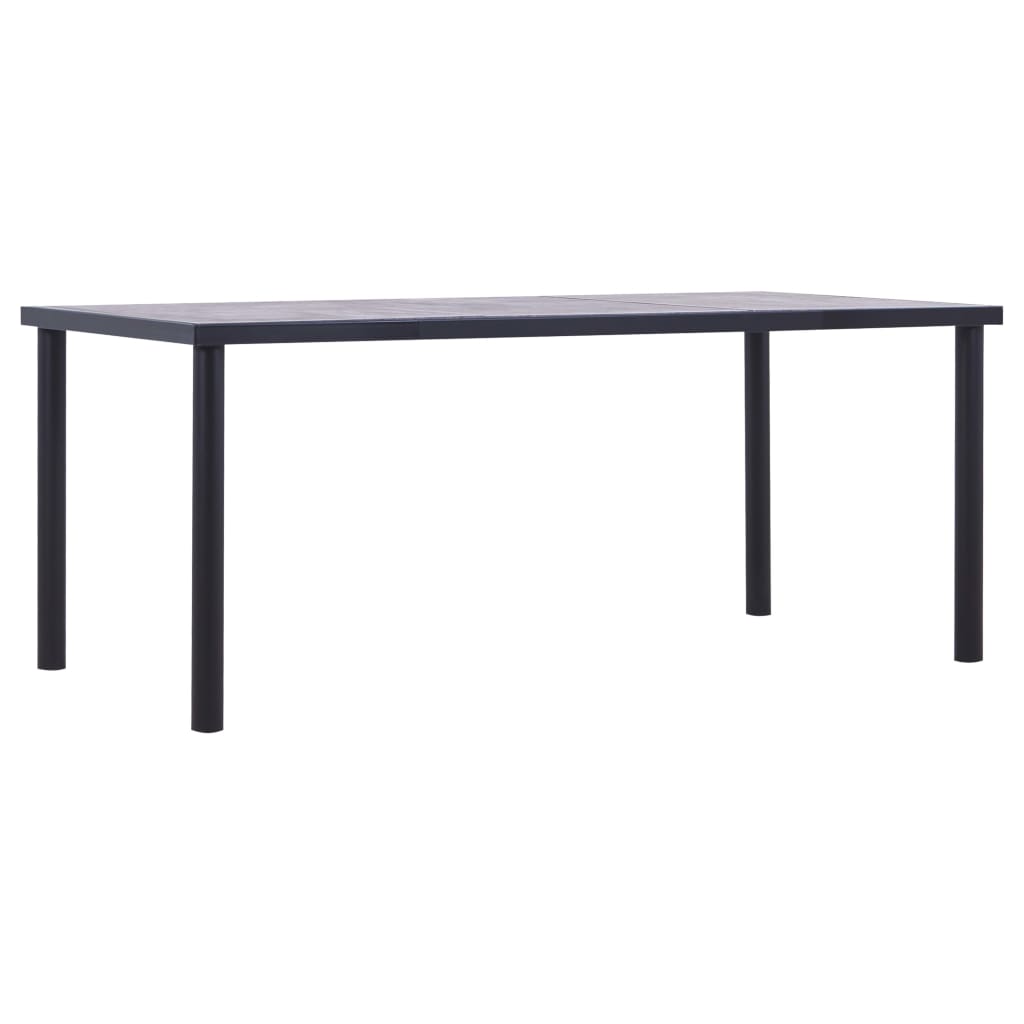 Vidaxl eettafel 180x90x75 cm mdf zwart en betongrijs