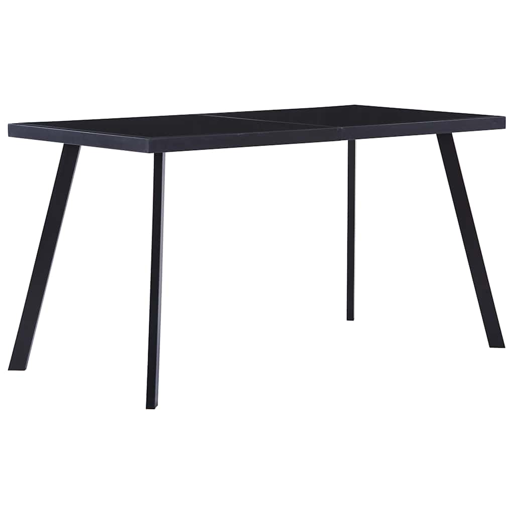 Vidaxl eettafel 140x70x75 cm gehard glas zwart