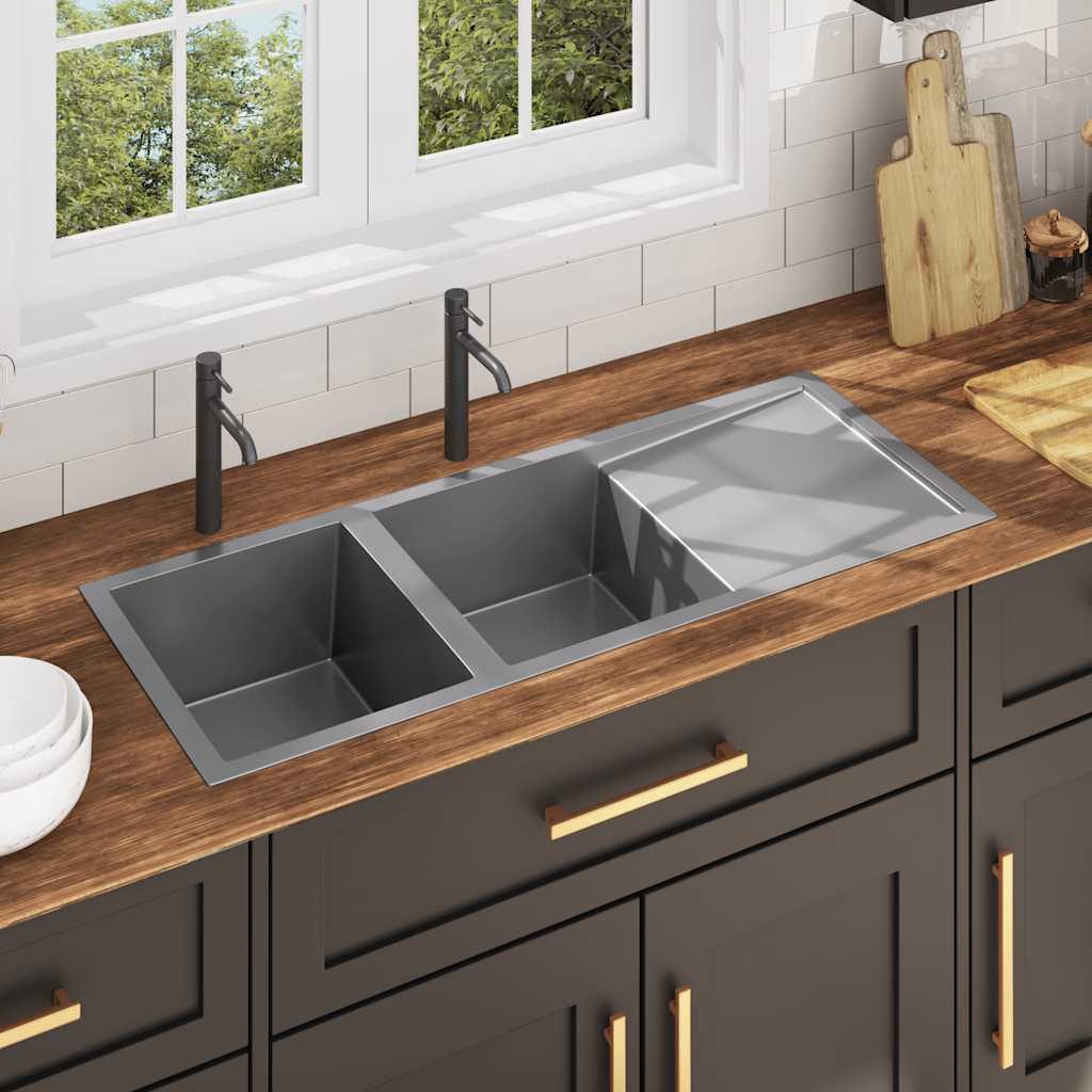 Vidaxl Sink handgefertigt Edelstahl