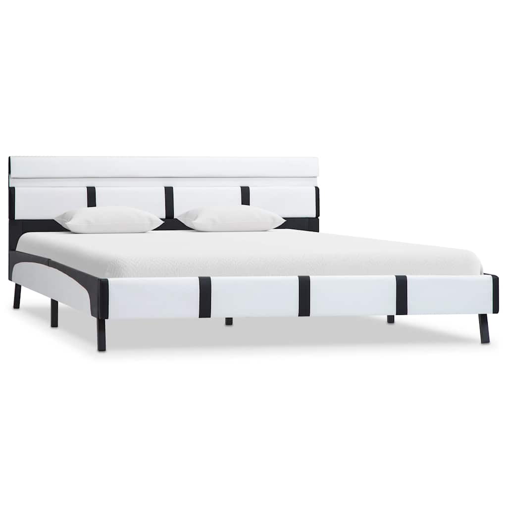 Vidaxl bedframe met led kunstleer wit 120x200 cm
