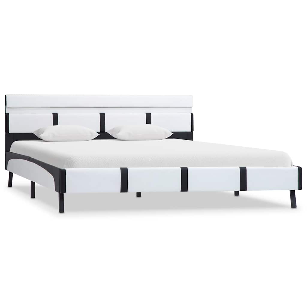 Vidaxl bedframe met led kunstleer wit 160x200 cm