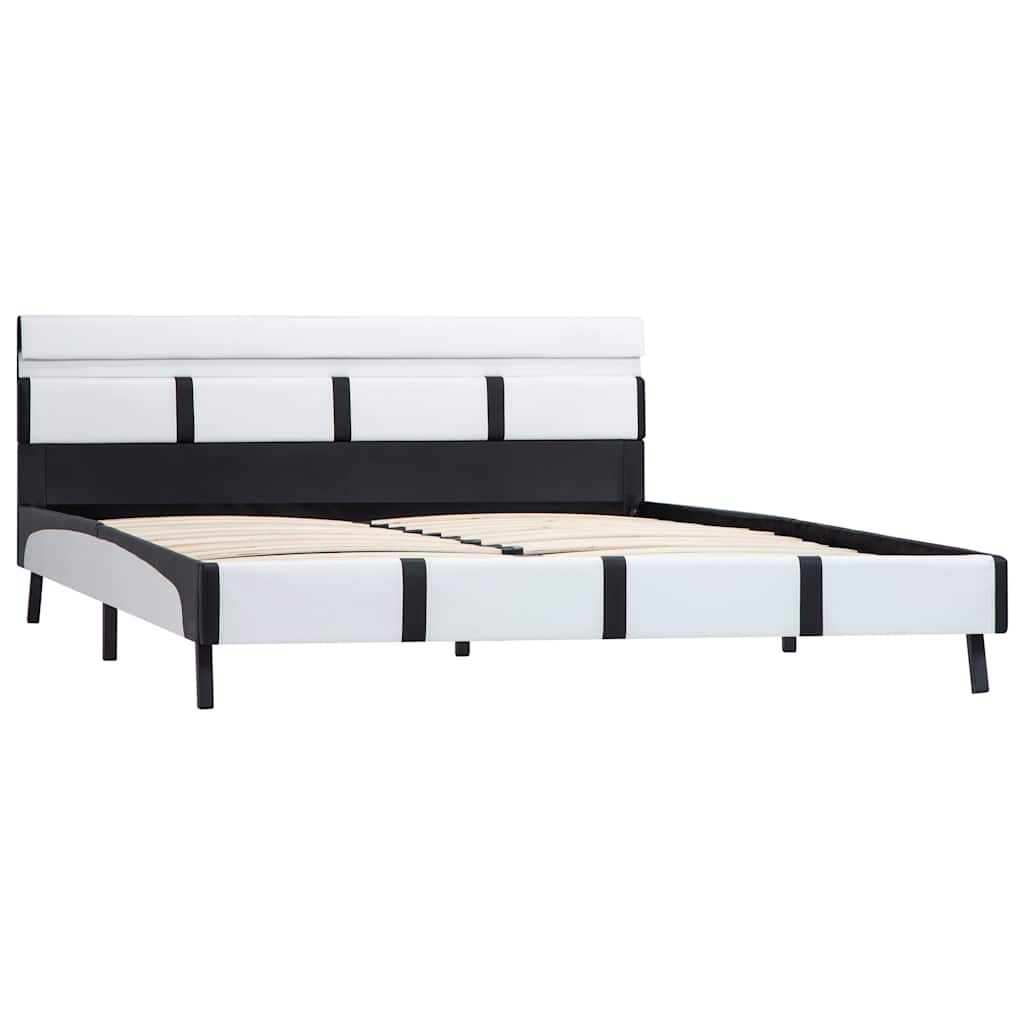 Vidaxl bedframe met led kunstleer wit 160x200 cm