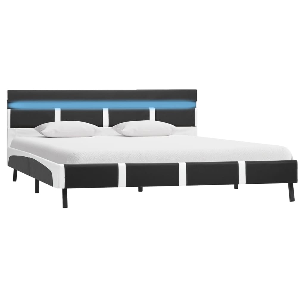 Vidaxl bedframe met led kunstleer grijs 120x200 cm