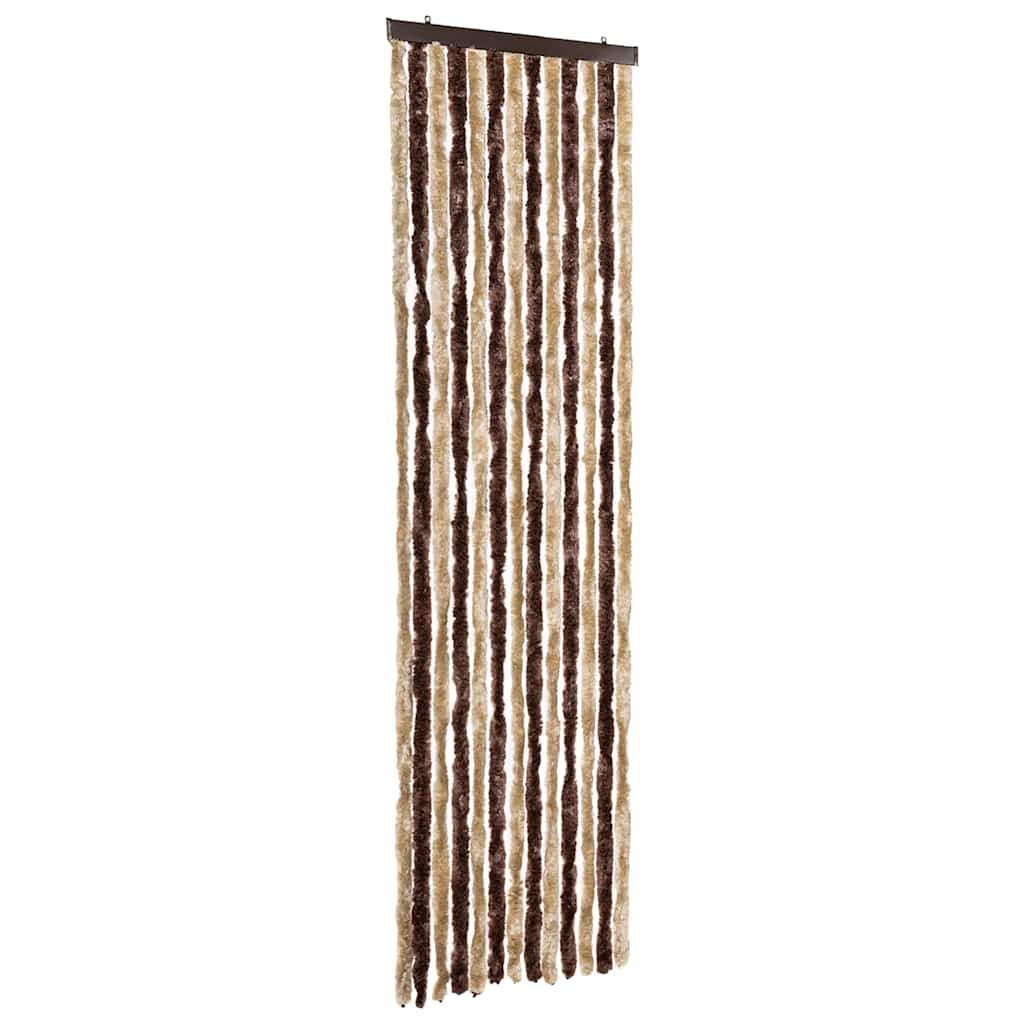 Vidaxl Fly Vorhang 56x185 cm Chenille Beige und hellbraun
