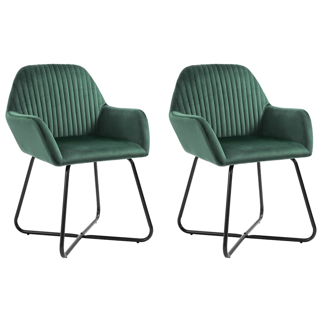 Vidaxl eetkamerstoelen 2 st fluweel groen