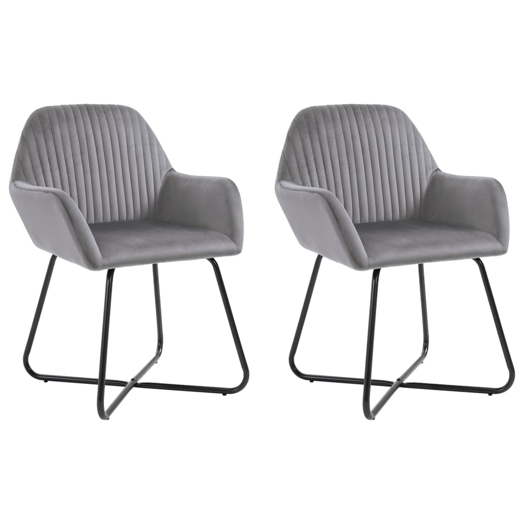 Vidaxl eetkamerstoelen 2 st fluweel grijs