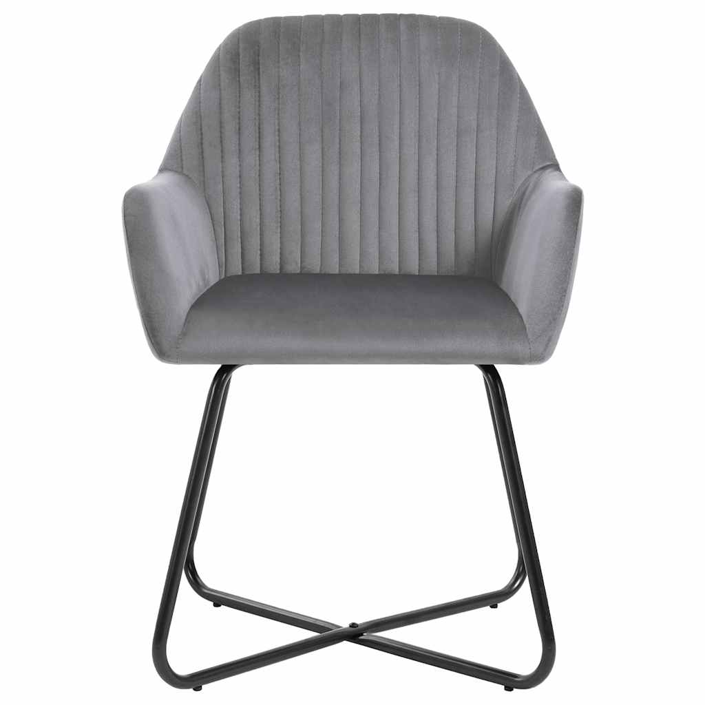 Vidaxl eetkamerstoelen 2 st fluweel grijs