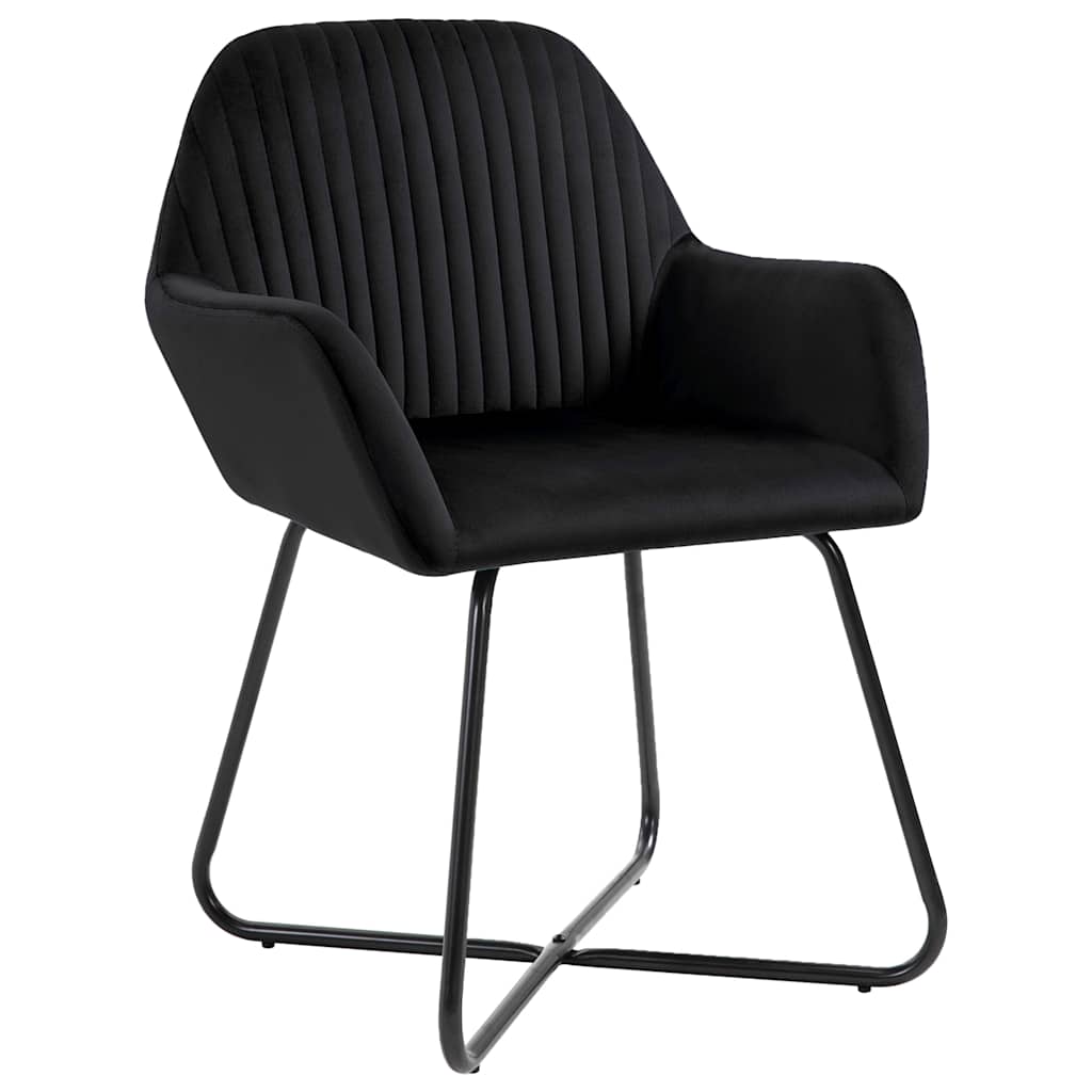 Vidaxl eetkamerstoelen 2 st fluweel zwart