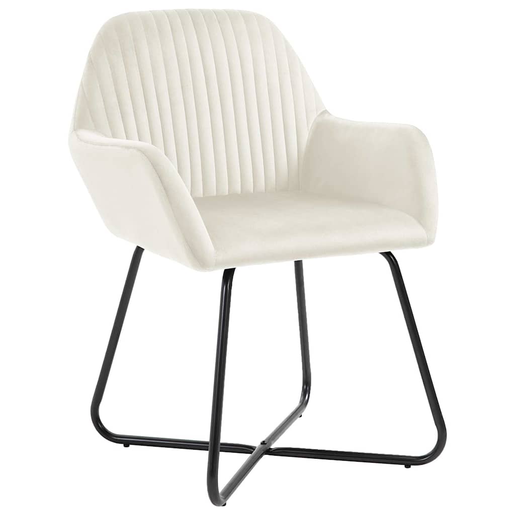 Vidaxl eetkamerstoelen 2 st fluweel crèmekleurig