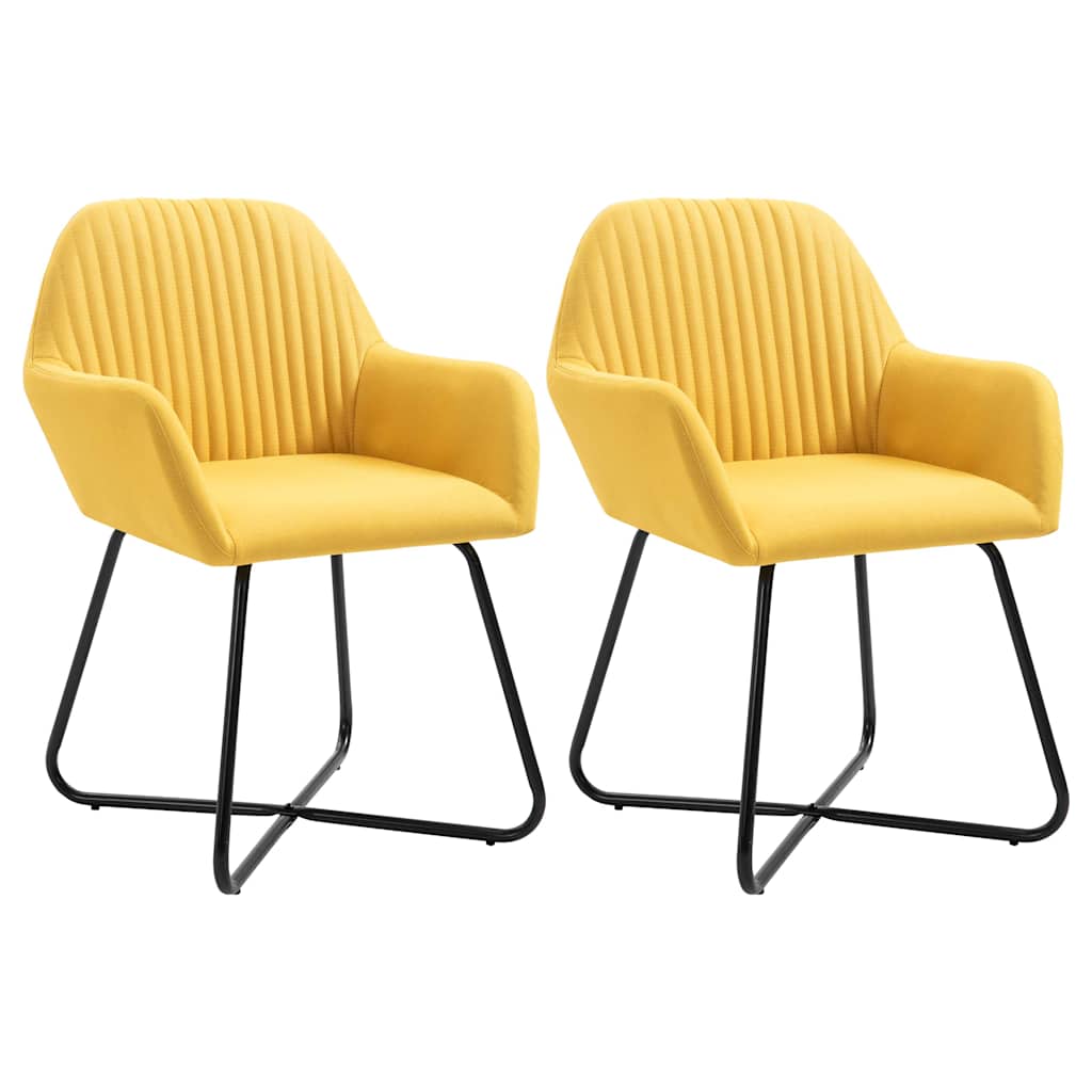 Vidaxl eetkamerstoelen 2 st stof geel