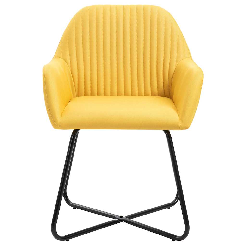 Vidaxl eetkamerstoelen 2 st stof geel
