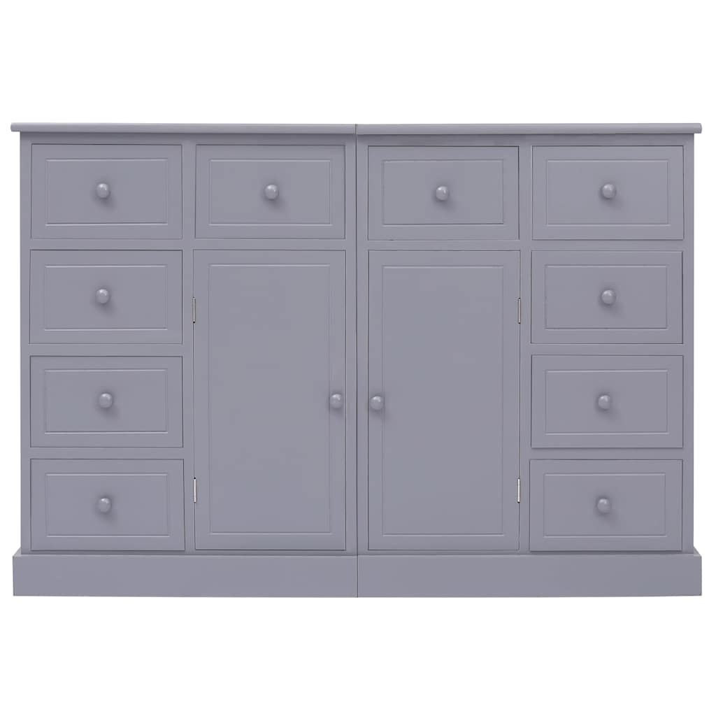 Vidaxl dressoir met 10 lades 113x30x79 cm hout grijs
