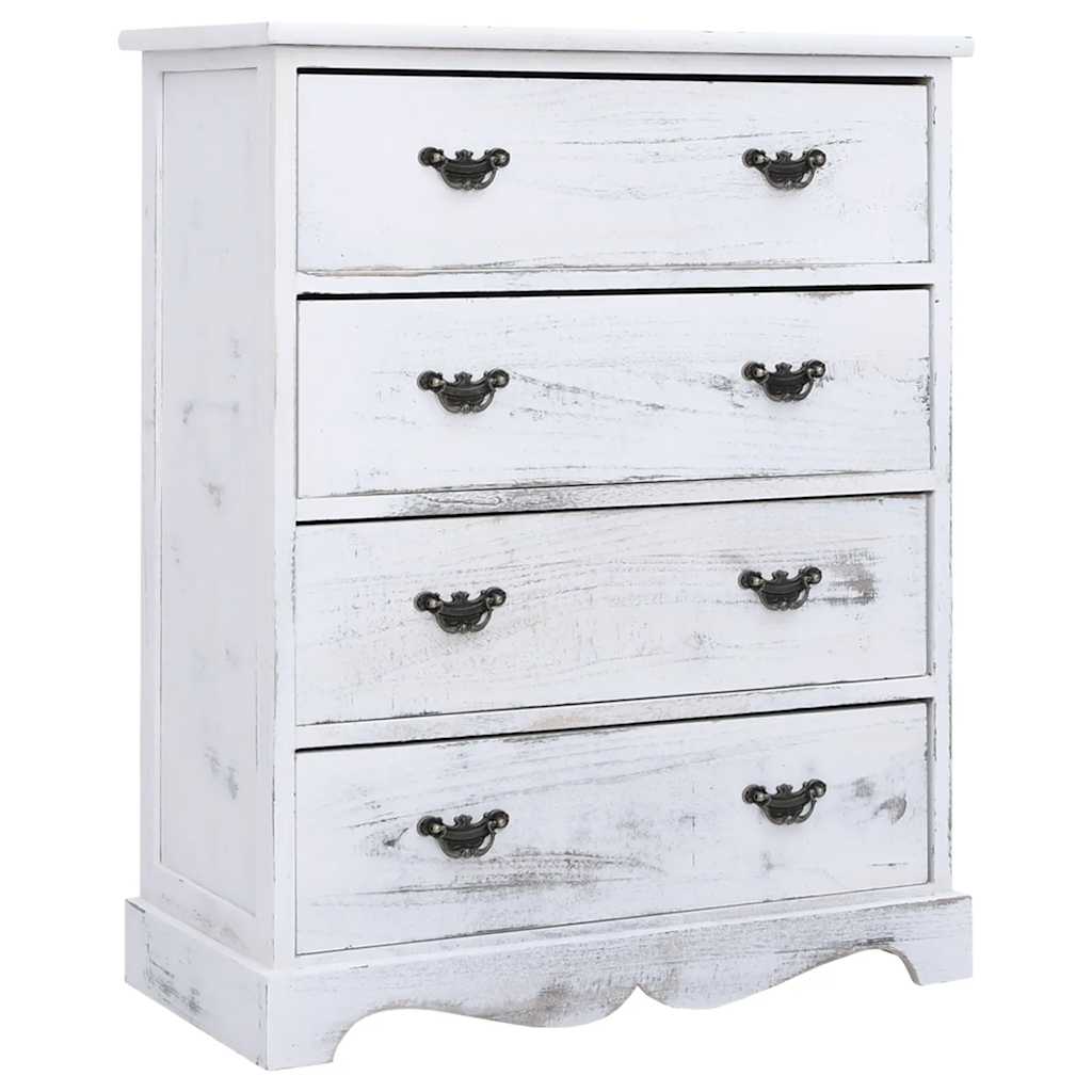 Vidaxl ladekast 60x30x75 cm hout wit