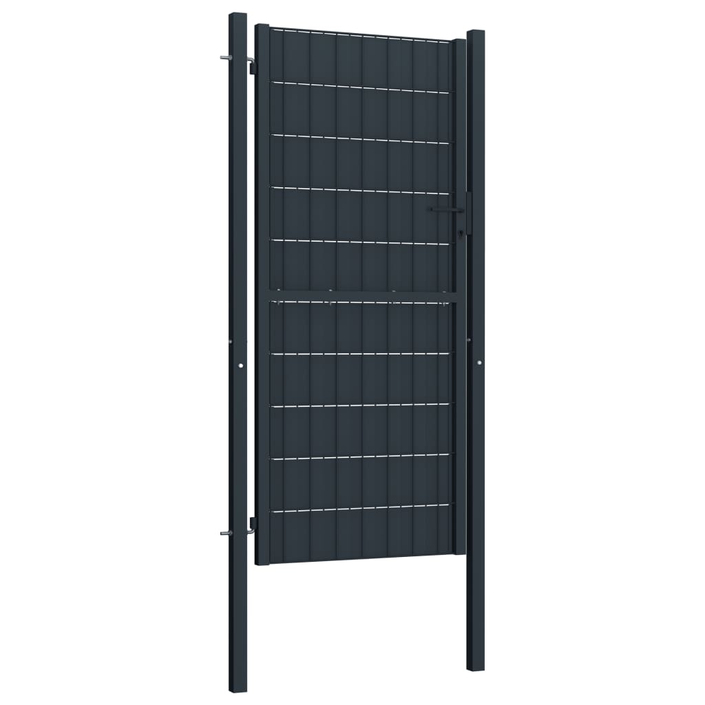 VidaXL Tor 100x164 cm PVC und Stahl Anthrazit