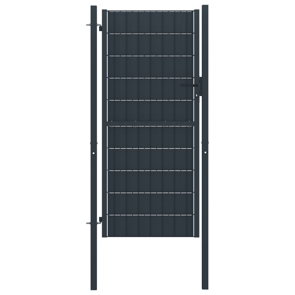 VidaXL Tor 100x204 cm PVC und Stahl Anthrazit