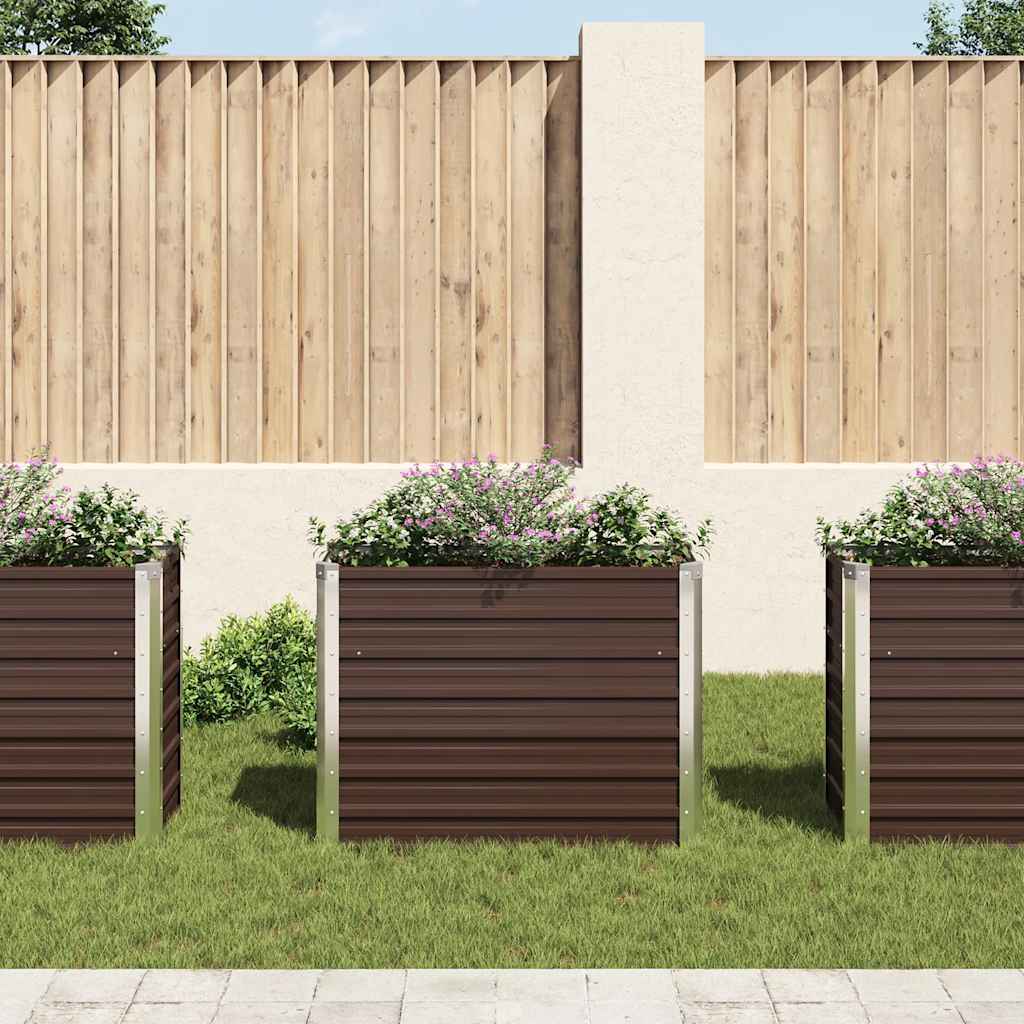 VIDAXL -Pflanzer erhoben 100x40x77 cm verzinkter Stahlbraun