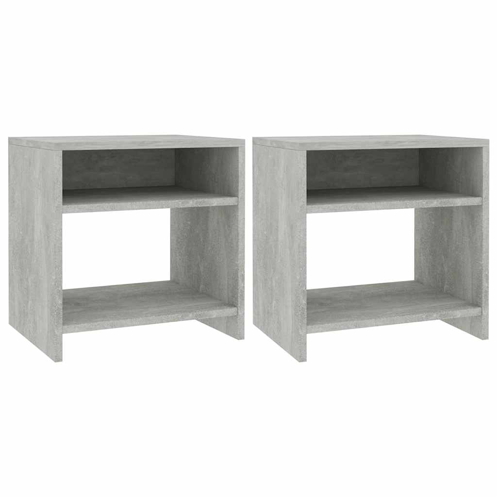 Vidaxl nachtkastjes 2 st 40x30x40 cm bewerkt hout betongrijs