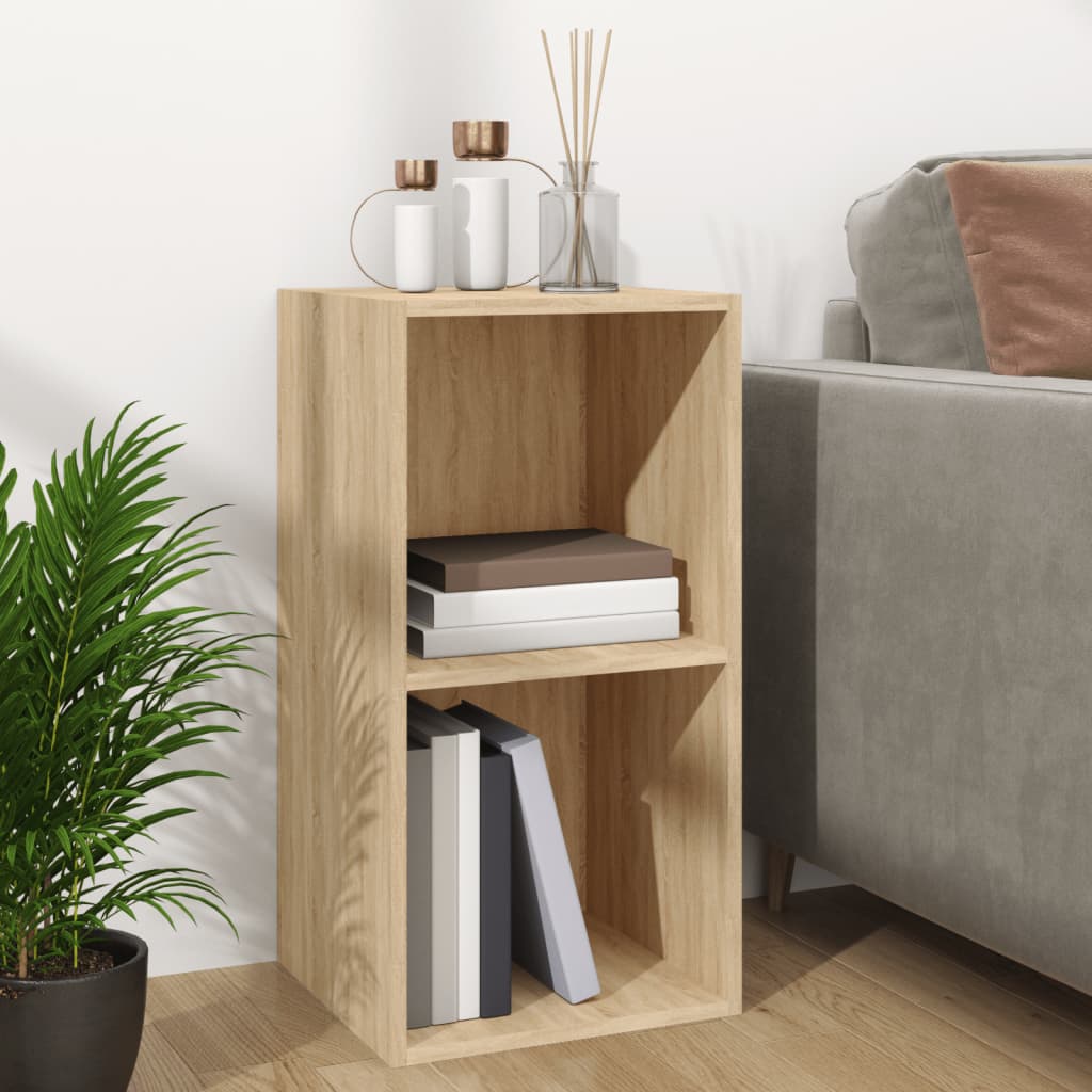 Vidaxl opbergbox voor lp's 71x34x36 cm bewerkt hout sonoma eikenkleur