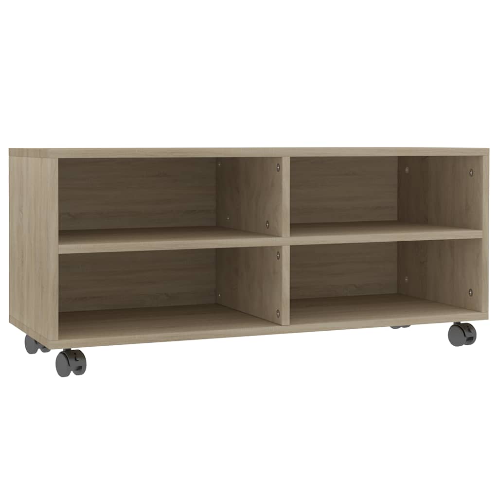 Vidaxl tv-meubel met wieltjes 90x35x35 cm bewerkt hout sonoma eiken