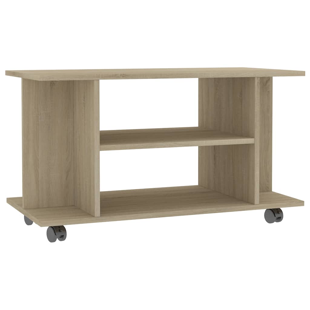 Vidaxl tv-meubel met wieltjes 80x40x45 cm bewerkt hout sonoma eiken