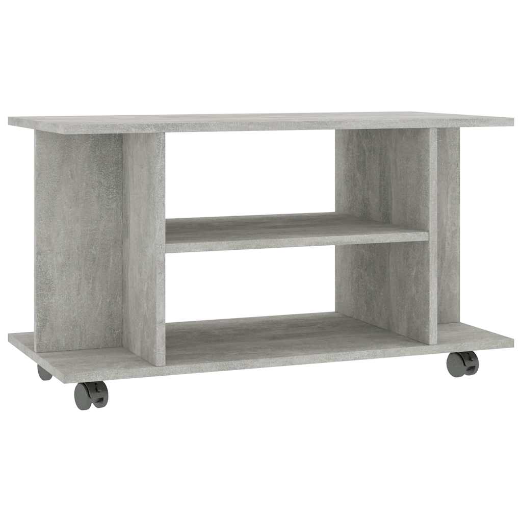 Vidaxl tv-meubel met wieltjes 80x40x45 cm bewerkt hout betongrijs