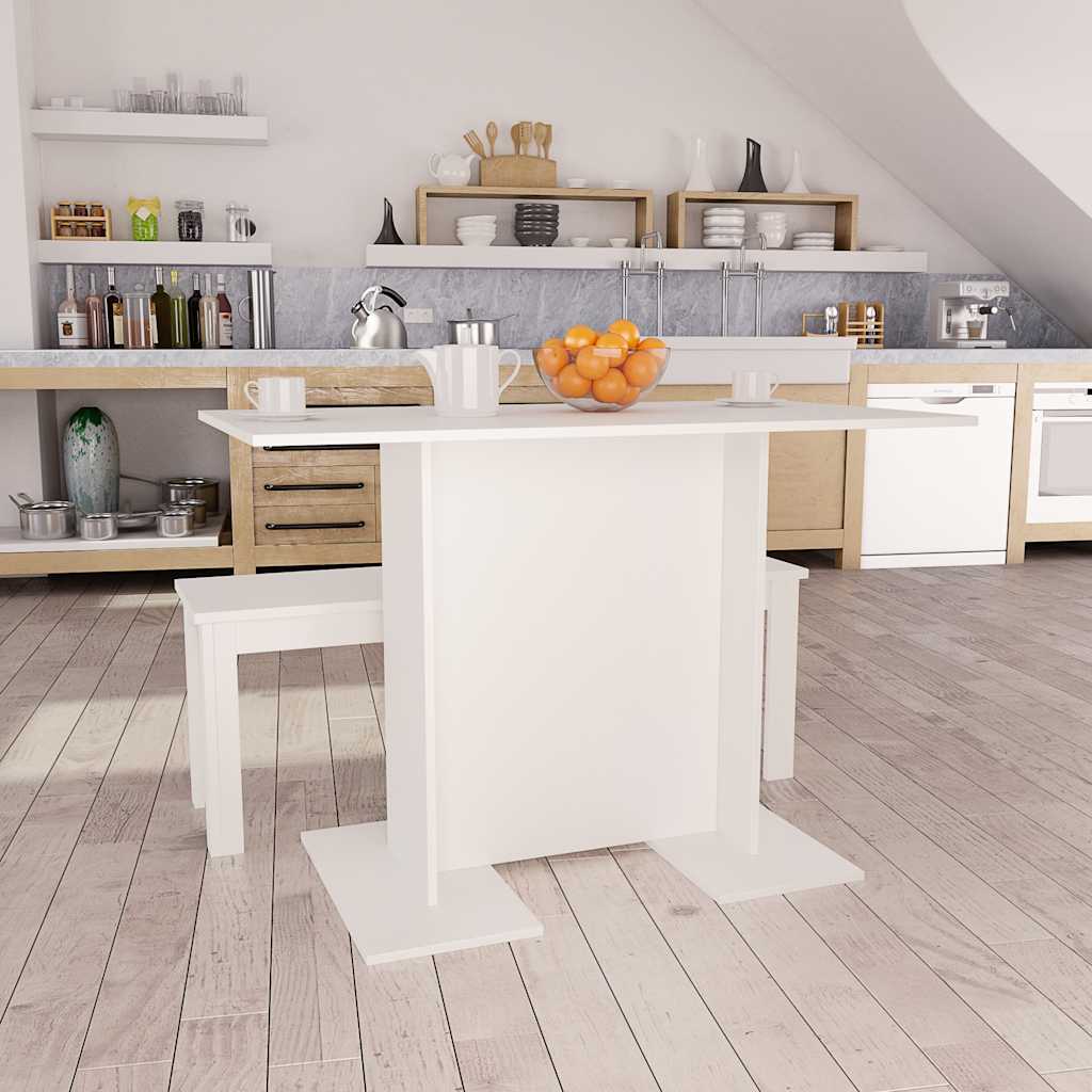 Vidaxl eettafel 110x60x75 cm bewerkt hout wit