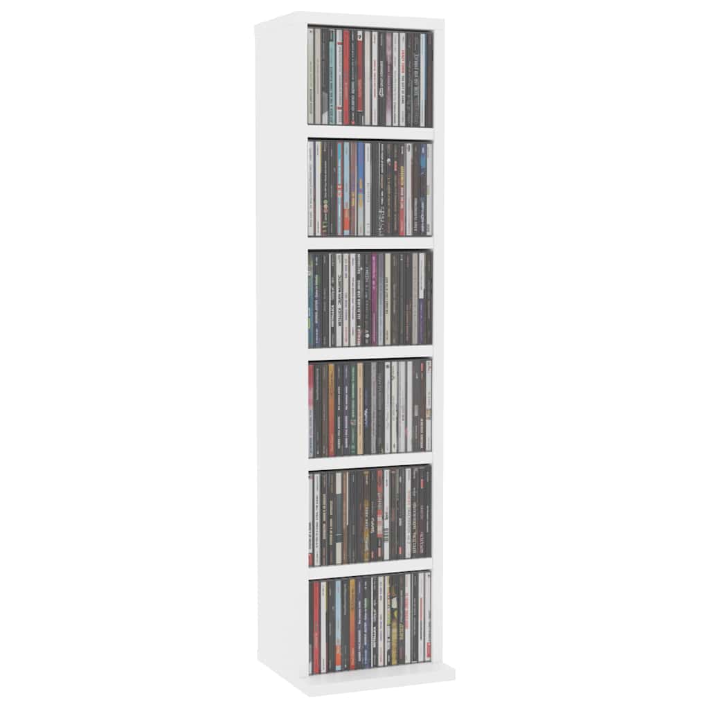 Vidaxl cd-kast 21x20x88 cm bewerkt hout wit