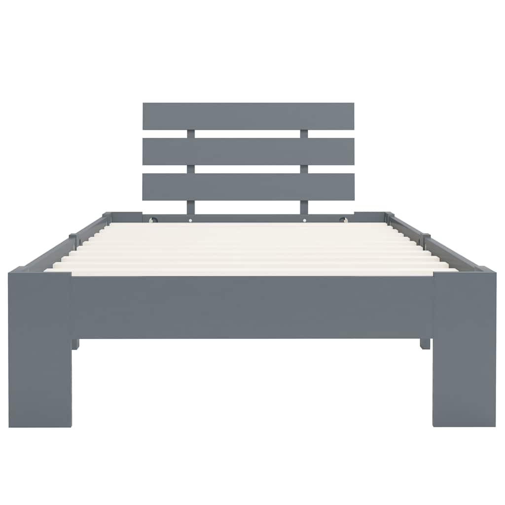 Vidaxl bedframe massief grenenhout grijs 90x200 cm