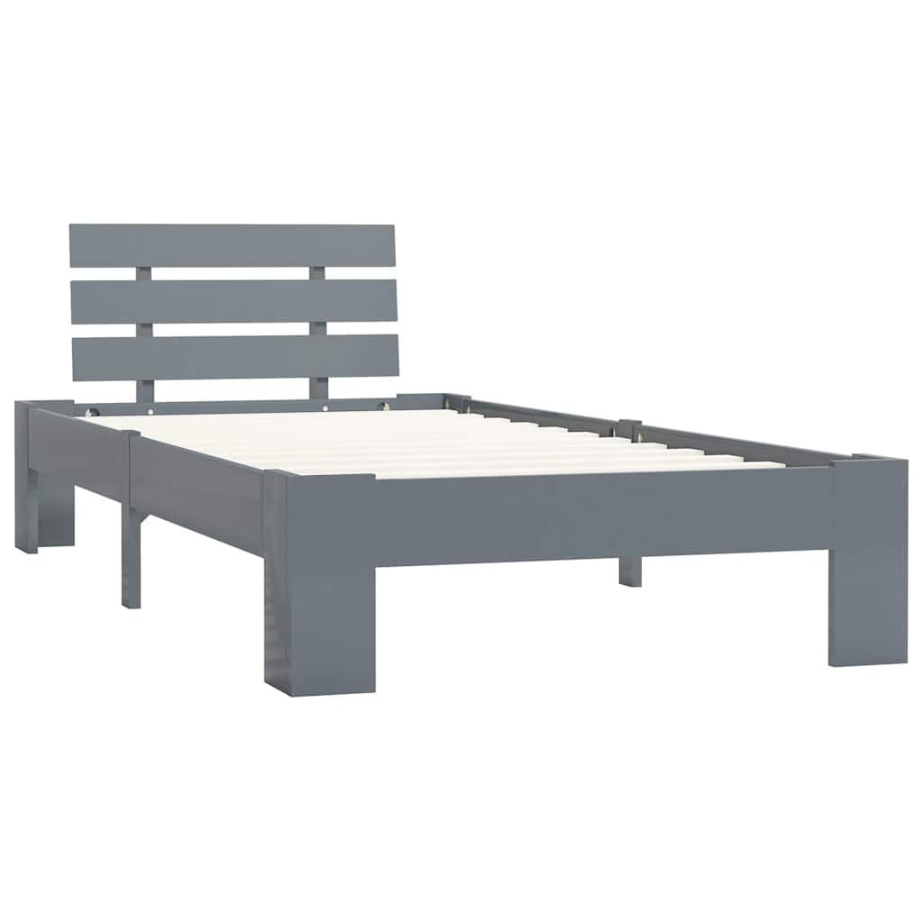 Vidaxl bedframe massief grenenhout grijs 100x200 cm