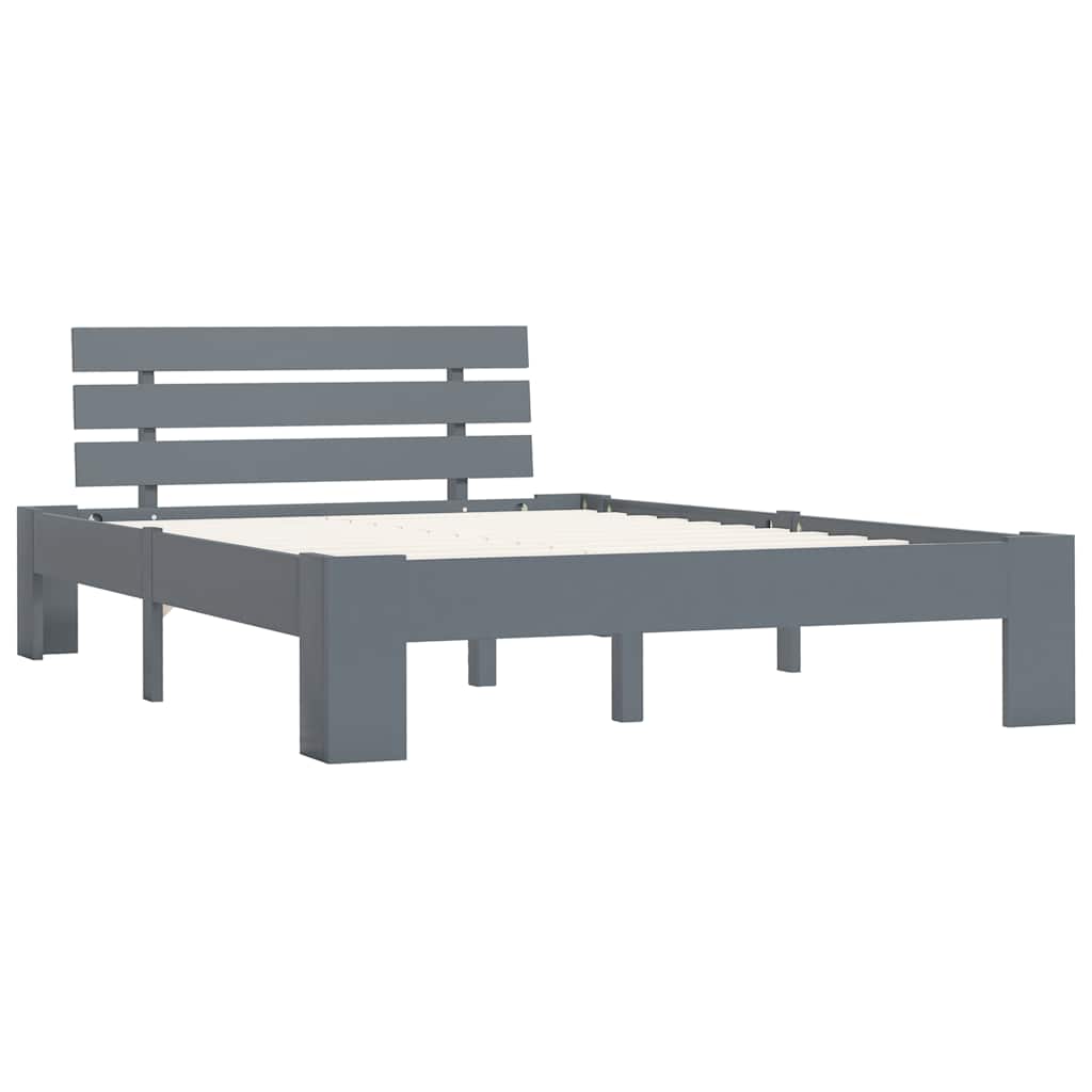 Vidaxl bedframe massief grenenhout grijs 120x200 cm