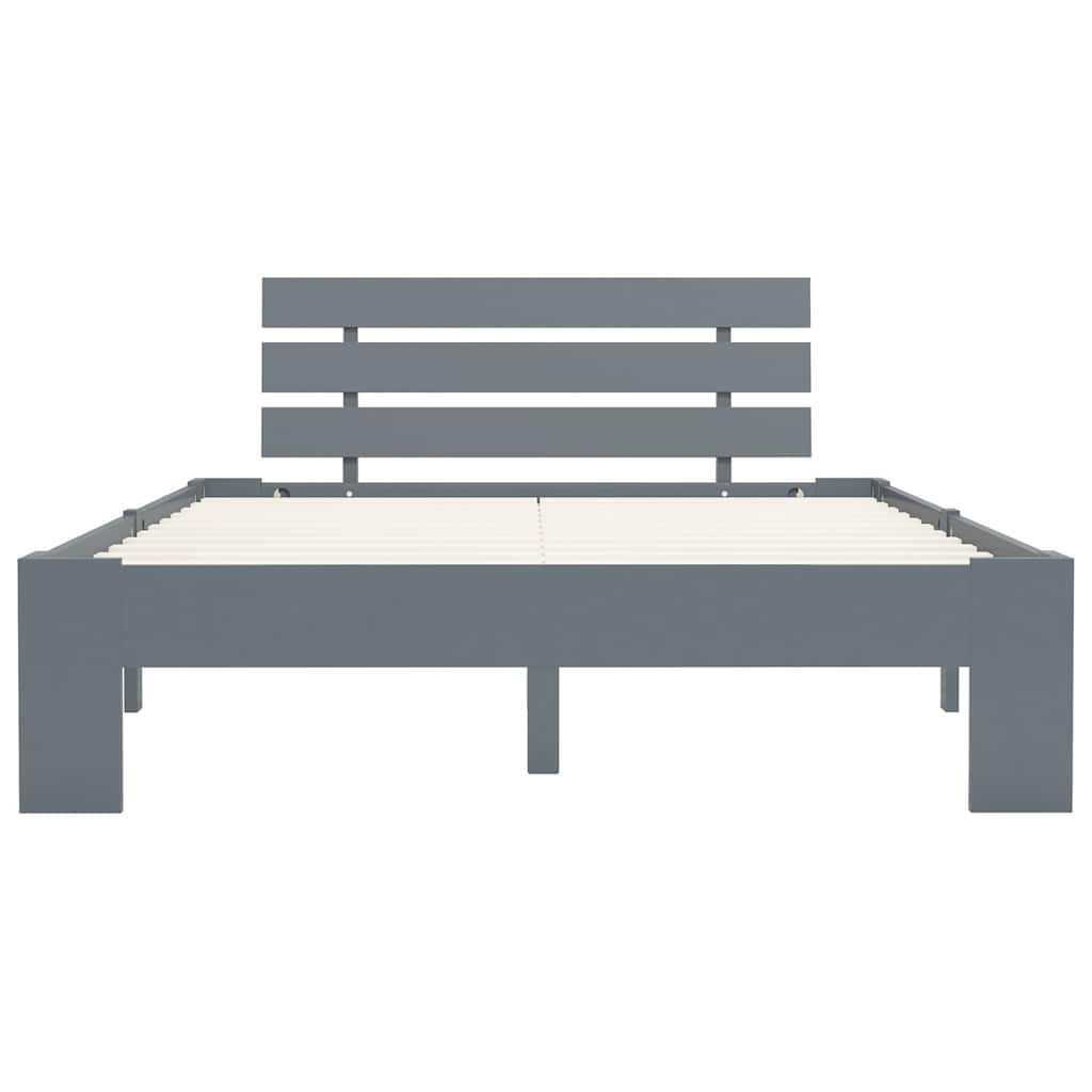 Vidaxl bedframe massief grenenhout grijs 120x200 cm