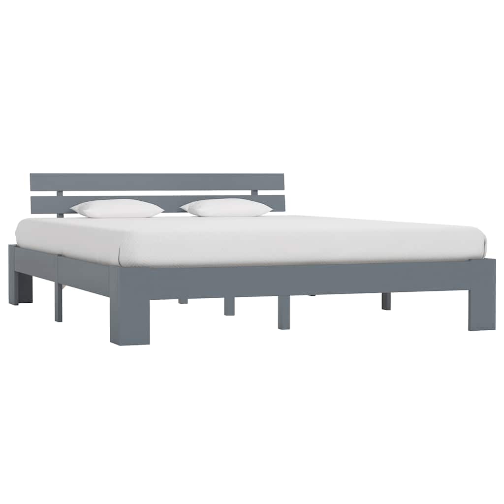 Vidaxl bedframe massief grenenhout grijs 180x200 cm