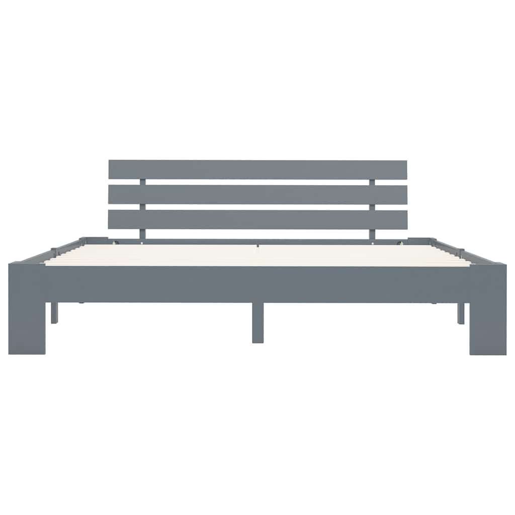 Vidaxl bedframe massief grenenhout grijs 180x200 cm