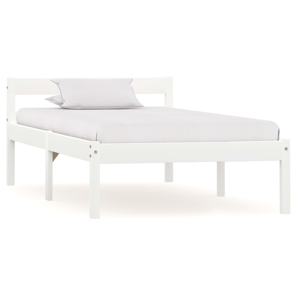 Vidaxl bedframe massief grenenhout wit 90x200 cm