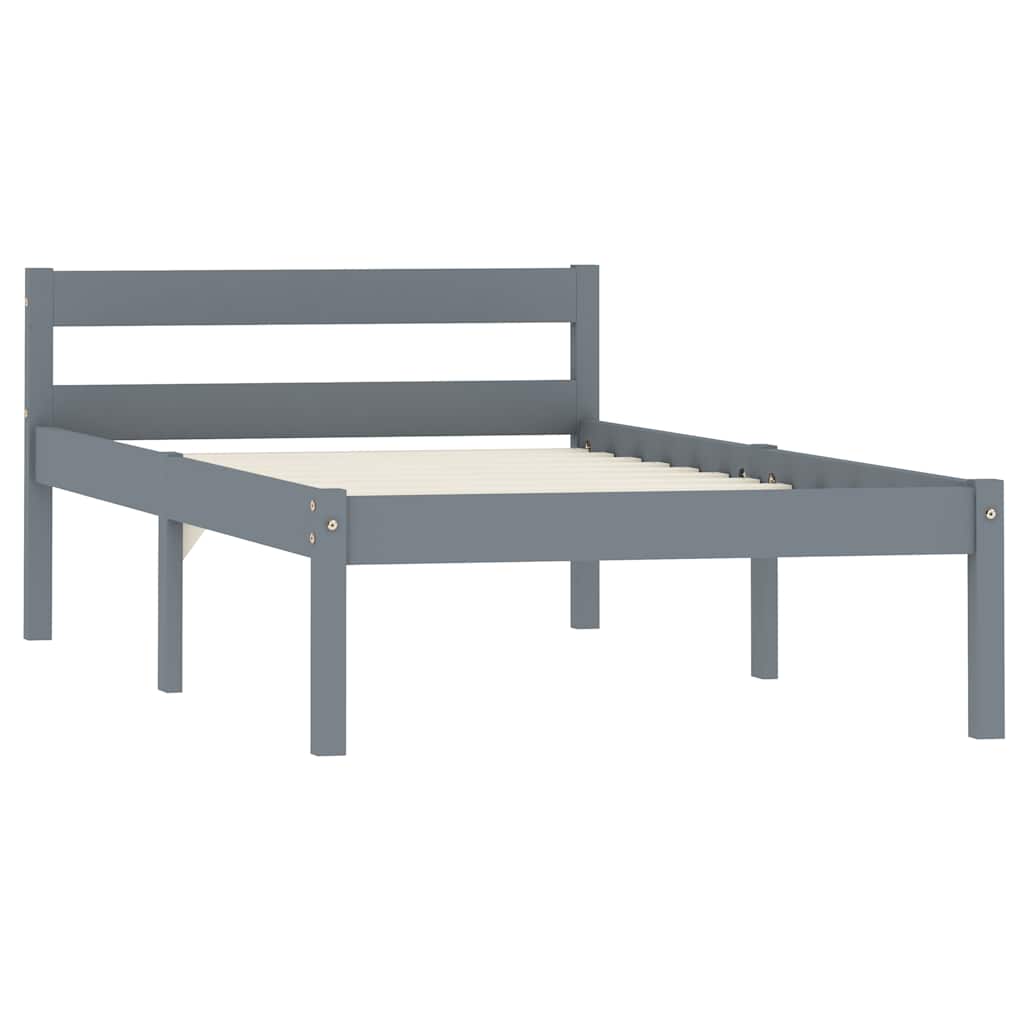 Vidaxl bedframe massief grenenhout grijs 100x200 cm