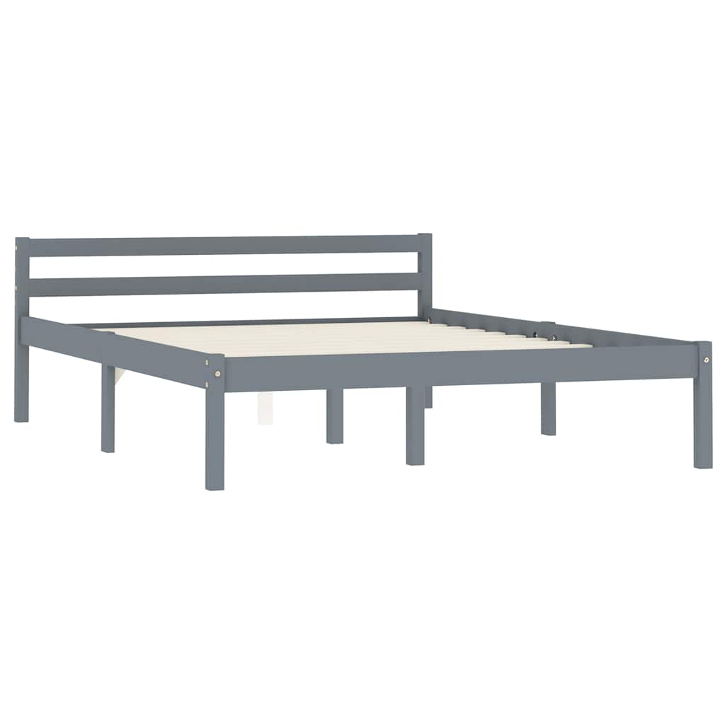 Vidaxl bedframe massief grenenhout grijs 140x200 cm