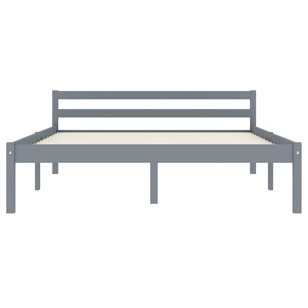 Vidaxl bedframe massief grenenhout grijs 140x200 cm