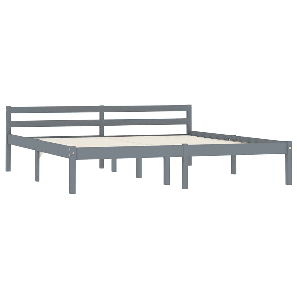 Vidaxl bedframe massief grenenhout grijs 160x200 cm